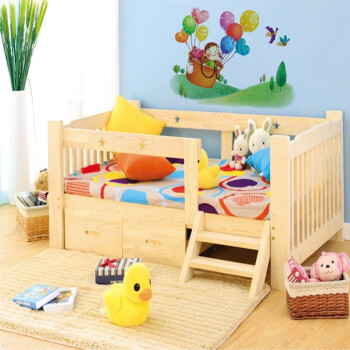 美逸典-儿童床实木床婴儿床儿童实木床带护栏