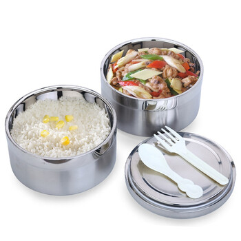 美厨（maxcook） 饭盒 不锈钢 双层保温提篮(桔黄）MCJ-2