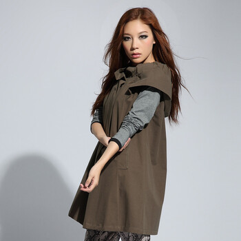 detree<em>地树</em> 2013<em>新款女装</em>中长款宽松休闲连帽