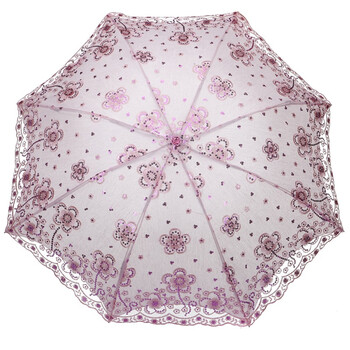 天堂伞 玉露千珠双层三折超轻晴雨伞33056E粉红色