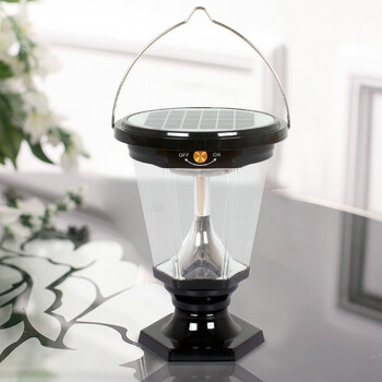 爱惟手提太阳能充电马灯led户外野营应急灯Y002 黑色+220V充电器