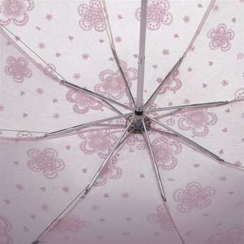天堂伞 玉露千珠双层三折超轻晴雨伞33056E粉红色