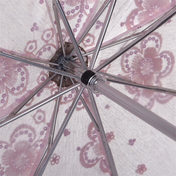 天堂伞 玉露千珠双层三折超轻晴雨伞33056E粉红色