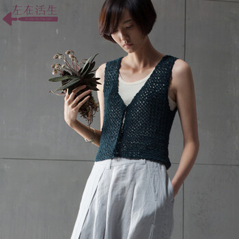 生活在左2014夏装新款 纯手工<em>钩织</em> 短款<em>开衫</em>女