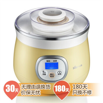 小熊（Bear） SNJ-530 微电脑蜜罐米酒酸奶机 陶瓷内胆 1L  淡黄色