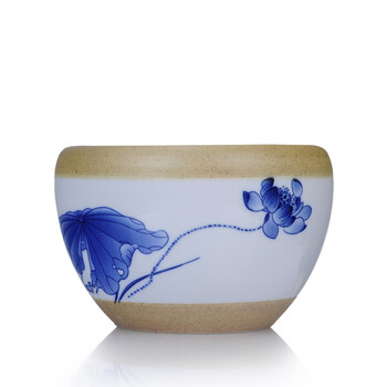 Haomingtian功夫茶具 陶土加瓷杯洗大号茶盂茶