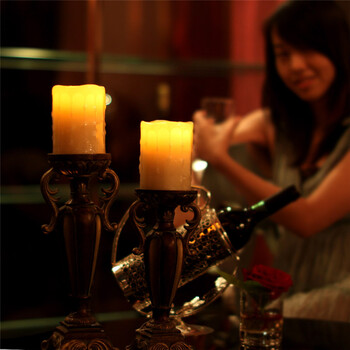 家印象 高仿真电子蜡烛 幸福泪 烟花蜡烛 婚庆烛台 蜡烛杯 家居摆件 3寸(象牙白) 76*101mm