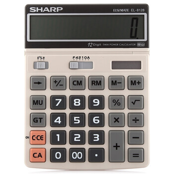 夏普（SHARP） EL-8128-NW 大屏大字大键商务办公计算器 （象牙白色）