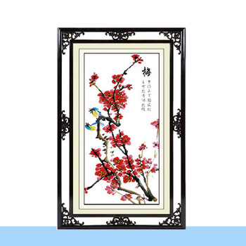 沁泰 十字绣客厅大画梅花兰花竹子菊花四君子精准印花四联画 棉线 四件