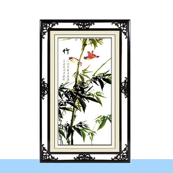 沁泰 十字绣客厅大画梅花兰花竹子菊花四君子精准印花四联画 棉线 四件