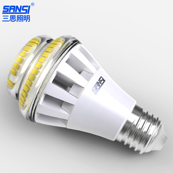 sansi三思照明 立体式LED灯泡E27螺口10W15W LED节能球泡lamp 15W-正白光-可调光 1支装