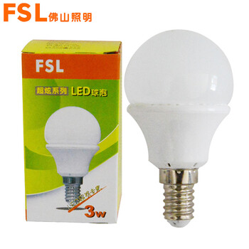 
                                        佛山照明 fsl led灯泡球泡 节能灯具 3W e14小螺口球泡 10支装 暖白光(黄光)                