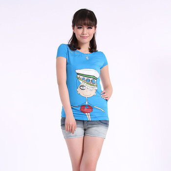ZC　2012年春夏　新款女装　可爱卡通人头 B23006 蓝色 XL/170