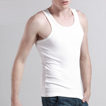 GTHOMME 2012新款夏装 韩版修身 简约男式针织背心 BX05 白色 XXL
