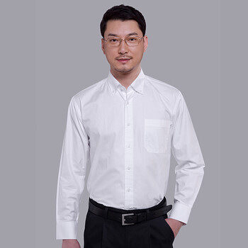 大卫山davehill男式长袖<em>衬衫</em> 白<em>衬衣</em> 纯棉 商务休