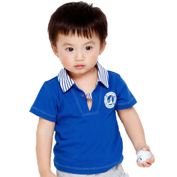 哇喔哇喔童装 0-<em>5岁</em>婴幼儿男<em>宝宝</em>翻领T恤22A