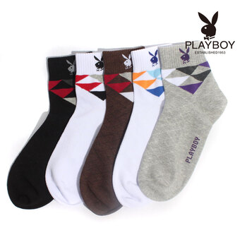 PLAYBOY 花花公子 精梳棉运动男袜1065 黑色 均码