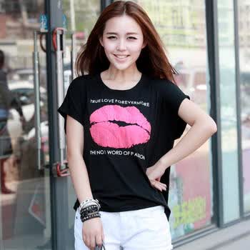韩都衣舍 韩国2012夏装新款韩版女装常规款短袖圆领T恤GY0881 黑色 M