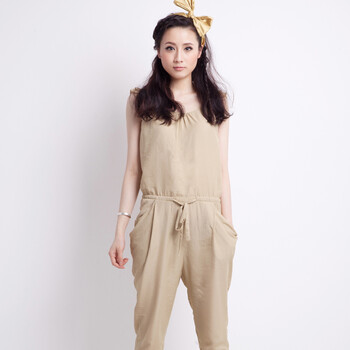 MISS DEVIL 纯色连体长裤1222L140 棕色 XL