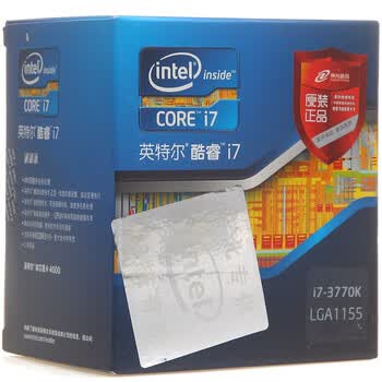 英特尔(Intel)22纳米 酷睿i7 四核处理器 i7 3770K盒装CPU（LGA1155/3.5GHz/8M三级缓存）