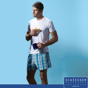 舒雅 schiesser 男士家居服/阿罗裤/休闲短裤/平角 39/1573 6558中蓝 XXL