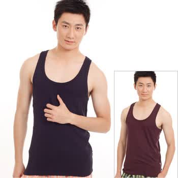 色度男式背心 男士莫代尔棉圆领弹力背心2187035 （紫+藏青二件装） 混装 XXL(180/105)