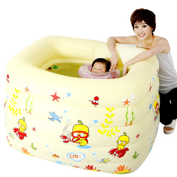 海之雨婴儿游泳池WO2002/丫丫鸟尼方形五管水池系列/加厚防寒无味环保料 27件套 黄色