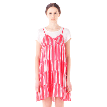 mikibana 2012 夏季新款V领百褶高腰拼接吊带连衣裙 M02OD3727 花色 170/XL