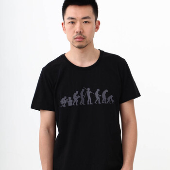 初刻CRUCCO 【男款】T恤--另类生物学——聚焦退化论 00025774 黑色 XXL
