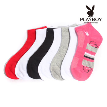 PLAYBOY 花花公子 女精梳棉运动袜2165 黑色 均码