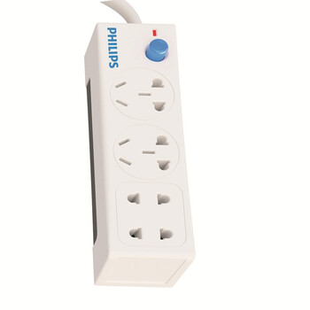 飞利浦（Philips） SPS1420A/93 新国际 一体芯结构过载保护四位总控插座 1.8米 白色
