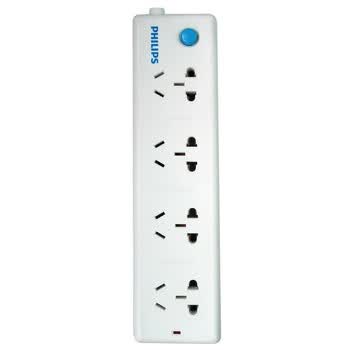 飞利浦（Philips） SPS2420A/93 新国际 一体芯结构四位总控插座 1.8米 白色
