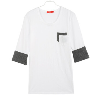 AMH 韩国2012夏装新款韩版男装圆领七分袖T恤NS2004 白色 XL