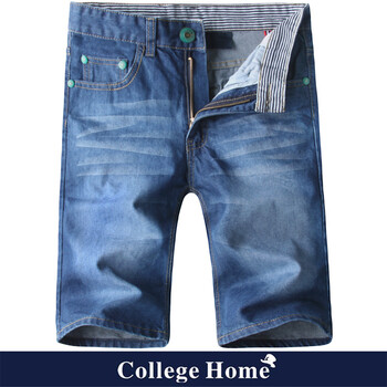 College Home男士修身牛仔中裤男牛仔五分裤牛仔裤男牛仔短裤男韩版直筒KD1030 图片色 36码
