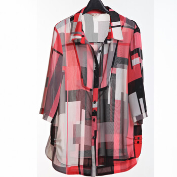福兆 2012新款夏季正品妈妈装中年衬衫 F4366 红黑格 4XL
