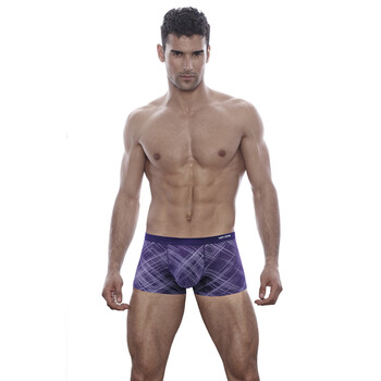live zone生活地带男士内裤u凸印花设计莫代尔男式中腰平角裤 深紫 XXXL