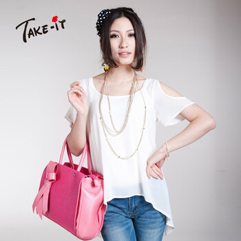 take-it艾衣人2012夏款森女系浪漫时尚款圆领上衣预售5月底发货 白色 XL/170