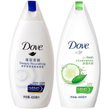 DOVE多芬深层营润滋养美肤沐浴乳400ml+多芬清爽水润沐浴乳清透水润400ml 优惠组