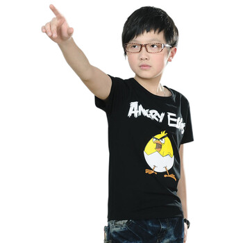 2012夏季新款 卡通夏装短袖T恤 B12075打底衫 黑色 120cm