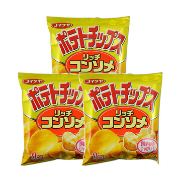 日本原装进口食品 湖池屋 原味薯片 60g*3包 #0036