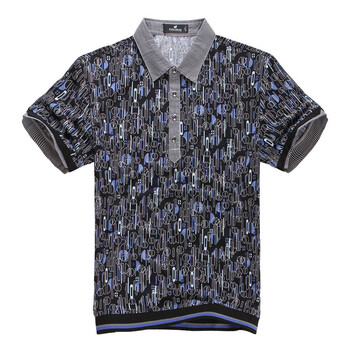 富贵鸟 男装 夏季新款生活休闲短袖POLO衫51722087 中蓝色26 190(XXXXL)