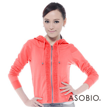 ASOBIO 2012新款春夏卫衣开衫带帽卫衣 4111161810 海洋蓝 40