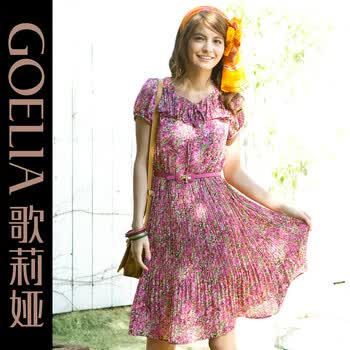 歌莉娅GOELIA 2012夏季新款 连衣裙+装饰腰带26E4B65 红色 L