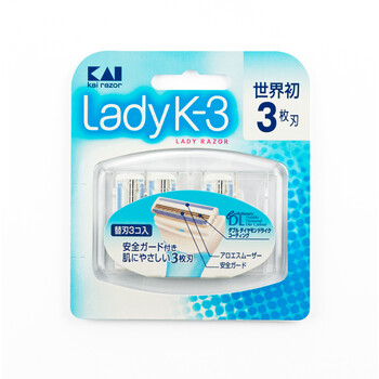 贝印 KAI 女用3层剃刀 刀头 3个装 BSE-3L3G