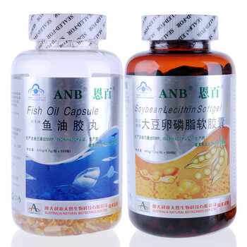 恩百ANB 深海鱼油软胶囊300粒+大豆卵磷脂300粒