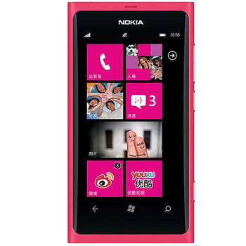 诺基亚（NOKIA）Lumia 800 3G手机（品红色）WCDMA/GSM 非定制