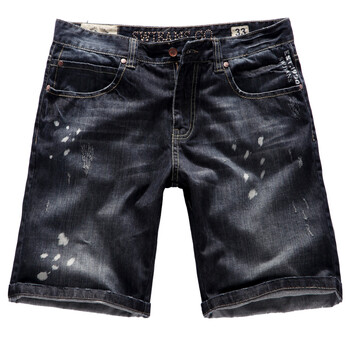 七匹狼SWJEANSN男装休闲牛仔短裤171130403506 深蓝 34