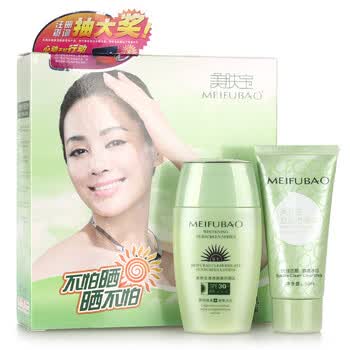 美肤宝MEIFUBAO 清透隔离防晒乳SPF30 60ml 特惠礼装（送美肤宝泡泡洁面膏50ml）