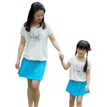 巧可巧克童装女童夏装2012新款韩版收腰连衣裙子亲子装夏装全家装CLG512106 蓝 165