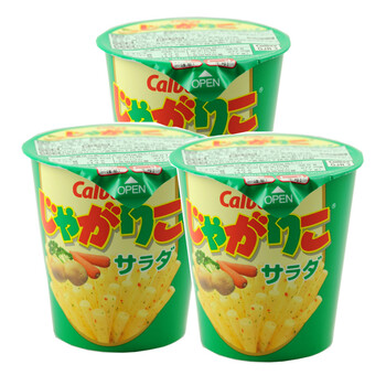 日本原装进口食品 卡鲁比 色拉味薯条棒 60g*3杯 #3041